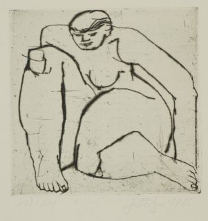 Hockender weiblicher Akt (Stötzer Werner)