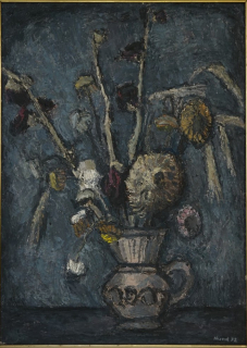 Stilleben mit trockenen Blumen (Hund Hans-Peter)
