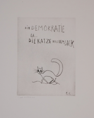 Die Demokratie lä... die Katze  aus dem Sack (Osten Osmar)