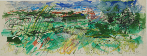Blick aus dem Kuhstallraum / Regenlandschaft (Lepke Gerda)