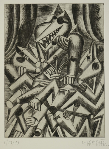 Großes Ubu-Blatt VI - Die Rüpel (Müller Gerhard Kurt)