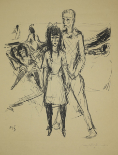 Harlekin und Mädchen (Am Strand) (Schwimmer Max)