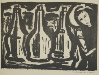 Mädchen mit Chiantiflaschen (Schmidt-Kirstein Helmut)