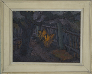 Gartenecke im Herbst (Hund Hans-Peter)