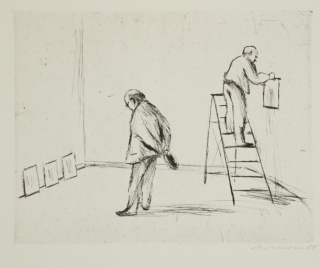 Vorbereitung einer Ausstellung (Mohr Arno)