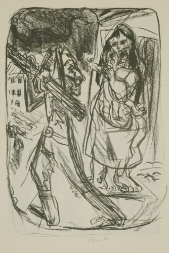 Marie mit Kind; der Tambourmajor zieht vorbei (John Joachim)