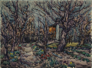 Garten im Vorfrühling (Hund Hans-Peter)
