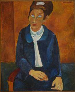 Frau in blauer Jacke (Hausfrau) (Schlesinger Gil)