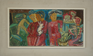 o.T. Figuren mit weißem Kaninchen (Crodel Charles)