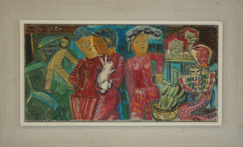 o.T. Figuren mit weißem Kaninchen (Crodel Charles)