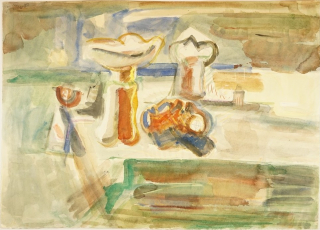 o.T. (Großes Stilleben mit Schale und Vase) (Goltzsche Dieter)
