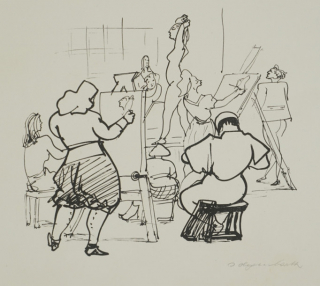 Beim Aktzeichnen (Hegenbarth Josef)