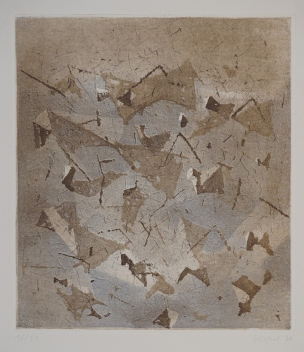 Landschaft mit schwebenden Elementen (Göschel Eberhard)