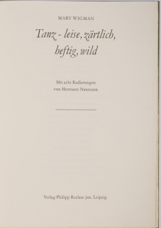 Tanz- leise, zärtlich, heftig, wild (Naumann Hermann)