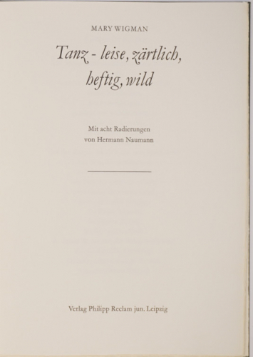 Tanz- leise, zärtlich, heftig, wild (Naumann Hermann)