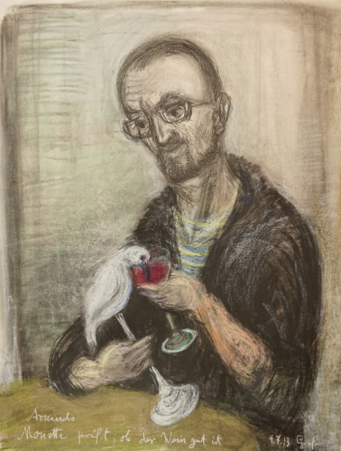 Arnauds Monette prüft ob der Wein gut ist (Graf Peter)