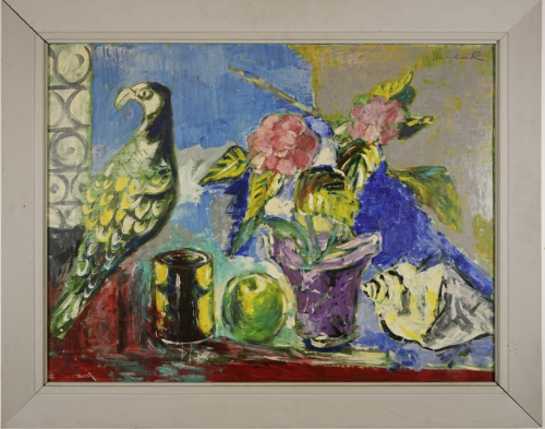 Hortensie und Paradiesvogel (Stillleben) (Hassebrauk Ernst)