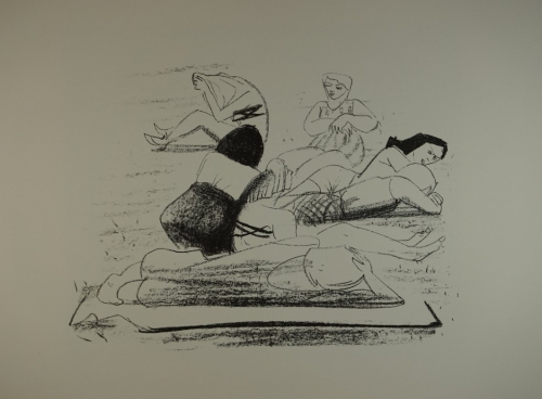 Bl.6 Zu Pentameron/Sich sonnende Frauen 1958/59 (Hegenbarth Josef)