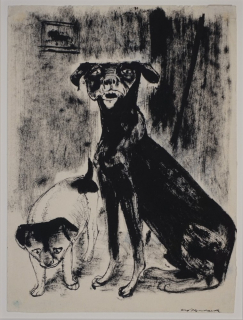 Zwei Hunde) (Hegenbarth Josef)