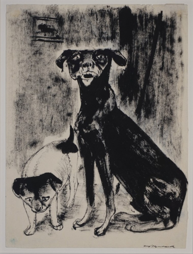 Zwei Hunde) (Hegenbarth Josef)