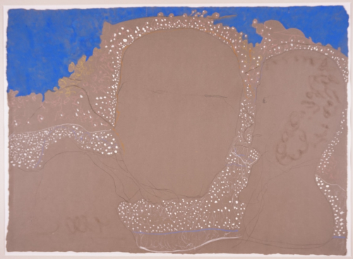 [Ruhend in Braun unter azurnem Zelt] (Altenbourg Gerhard)