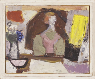 o.T. Interieur mit Figur (Heuer Joachim)