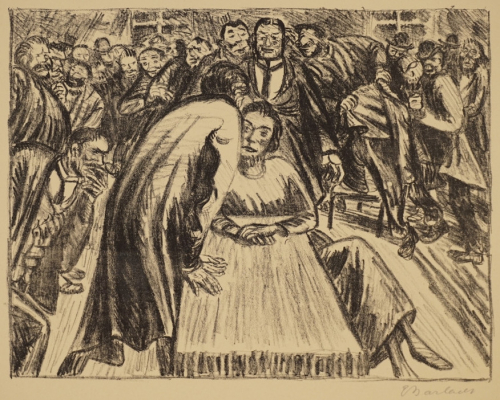 Paar in der Menge I Der arme Vetter Bl.23 (Barlach Ernst)