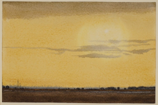 Sonnenhimmel mit grauen Linien (Hund Hans-Peter)