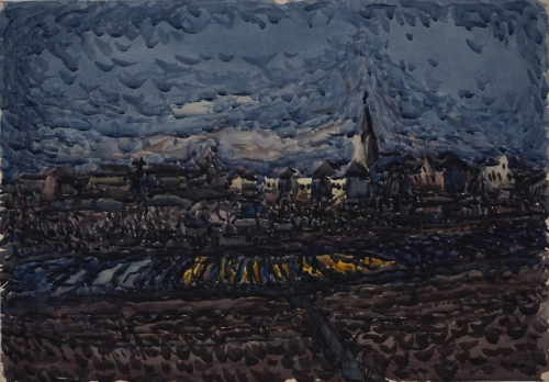 Wurzen abends (Hund Hans-Peter)