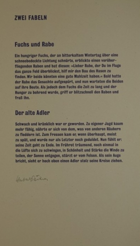 Bl.13 Zwei Fabeln (Kästner Herbert)