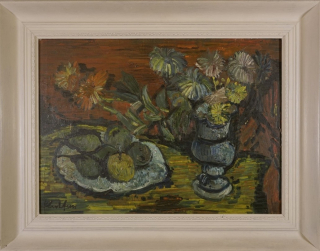 Blumenstilleben mit Obstschale (Kuhfuss Paul)