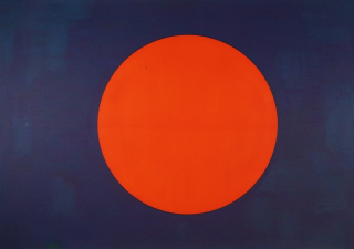 o.T. (Roter Kreis auf blauem Grund) (Luther Manfred)