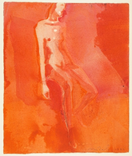 o.T. (Sitzender Akt in Rot) (Minkewitz Reinhard)
