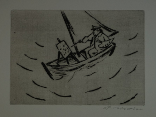 Bl. 7  o.T.  (Maler auf einem Boot) (Mohr Arno)