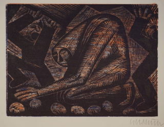 Kartoffelleserin mit schreienden Knaben (Müller Gerhard Kurt)