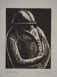 Soldat mit Gasmaske zu Barbusse (Müller Gerhard Kurt)