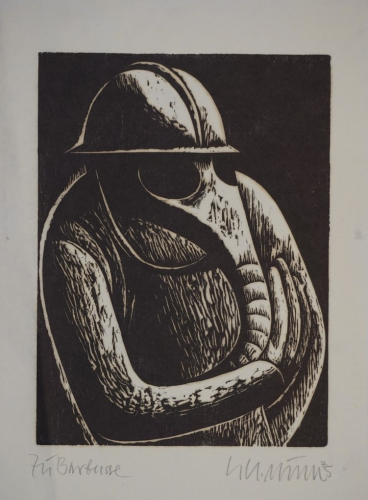 Soldat mit Gasmaske zu Barbusse (Müller Gerhard Kurt)