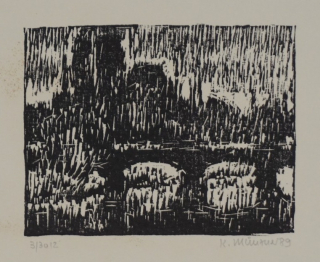 o.T. Landschaft mit Brücke (Münzner Karlheinz)