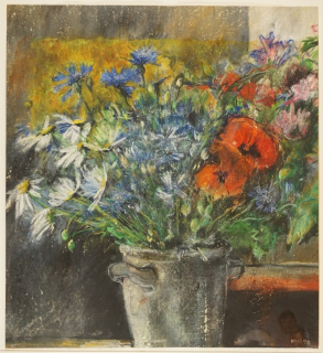 Blumenstillleben im Steintopf (Münzner Karlheinz)