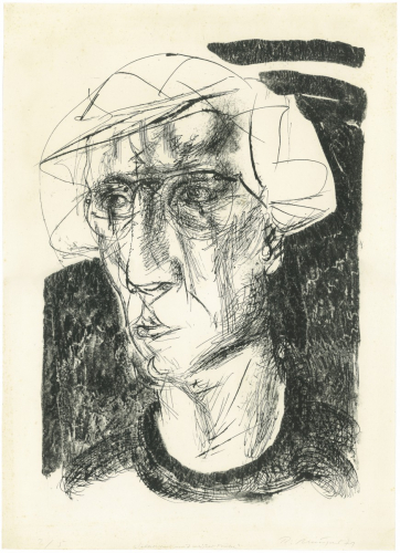 Selbstbildnis mit weißer Mütze (Münzner Rolf)