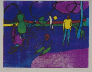 Ballspielende Kinder (Petersdorff Gudrun)