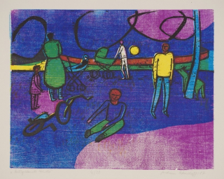 Ballspielende Kinder (Petersdorff Gudrun)
