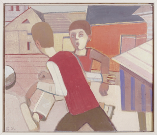 Ballspielende Kinder (Burger Dietrich)