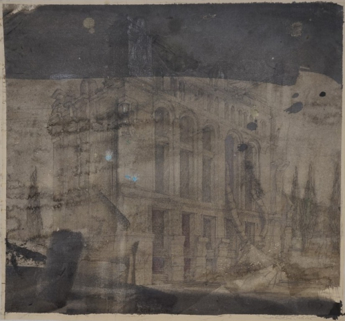 Altes Haus mit Bauschuttrutsche (Richter Günter)