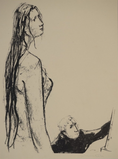 Modell und Maler auf hellem Grund (Richter Hans Theo)