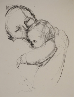 o.T. Mutter mit schlafendem Kind im Arm (Richter Hans Theo)