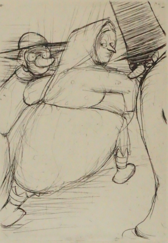 Bl.8 laufende Frau und 2 Masken (Richter Hans Theo)