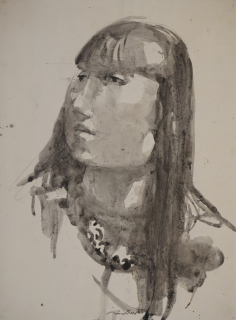 o.T. (Mädchenbildnis mit langem Haar) (Richter Hans Theo)