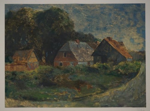 o.T. Landschaft mit Häusern (Schulz Günter-Albert)