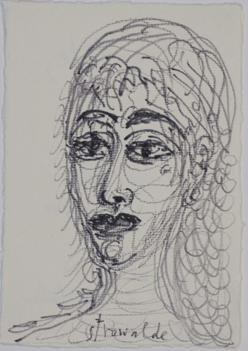 Notiz-Erinnerung / Frauenkopf (Strawalde)